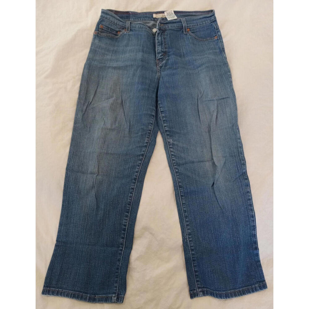 Levi's 548 Women's Size 14 Prefectly Slimming Capri Blue Denim Jeans DE3